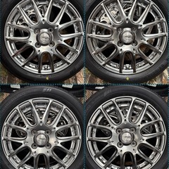 ㉓165/55R15新品タイヤ4本と中古美品ホイールとナット付きの画像
