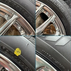 ㉓165/55R15新品タイヤ4本と中古美品ホイールとナット付きの画像