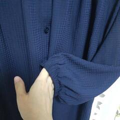 チェック紺 sizeMの画像