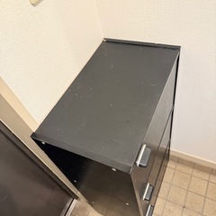 キャビネット 3段収納 収納ボックス 扉付きカラーボックス ブラックの画像