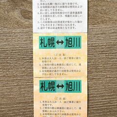 札幌←→旭川 高速バスチケット×２枚の画像
