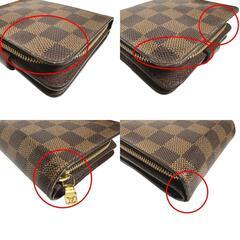 ルイヴィトン N61668 二つ折り財布 ブラウン  LOUIS VUITTON コンパクト・ジップ ダミエの画像