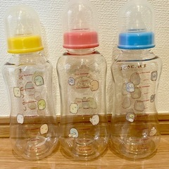 すみっコぐらし プラスチック 哺乳瓶 ３本セットの画像