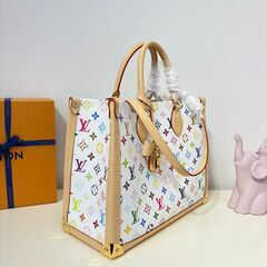 LOUIS VUITTON/ルイ・ヴィトン  モノグラム オンザゴー トランクMM 2WAY レザー トートバッグ ハンドバッグ マルチカラー PVC レディース M13079の画像