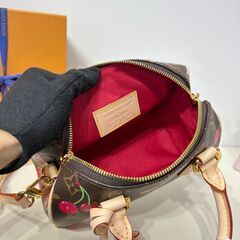 LOUIS VUITTON/ルイ・ヴィトン  村上隆 スピーディ バンドリエール20 モノグラムチェリー M13094 PVCコーティングキャンバス レザー LV×TM スピーディ・バンドリエール20の画像
