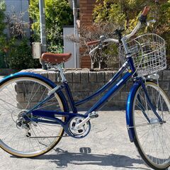 【初台手渡し】自転車 シティサイクル｜軽量アルミ×6段｜オートライト｜使用2か月・説明書あり City bike (lightweight aluminum, 6-speed), auto light, near Shibuya—2 months used, manual included.の画像