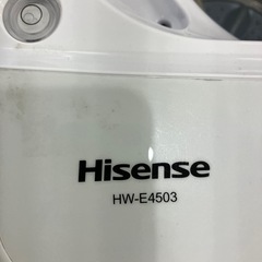 全自動洗濯機　Hisense 4.5kg 2021年製【トレファク堺福田】の画像