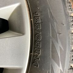ブリヂストン　VRX2　8部山　155/65R14　ホイール付きの画像