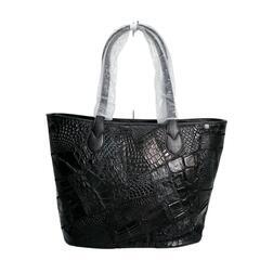 クロコダイル LB-7001BLACKM ハンドバッグ ブラック  CROCODILE パッチワーク 天ファスナーの画像