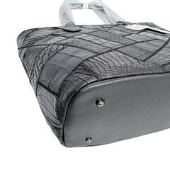 クロコダイル LB-7001BLACKM ハンドバッグ ブラック  CROCODILE パッチワーク 天ファスナーの画像