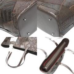 クロコダイル LB-7001 トートバッグ ニコチン  CROCODILE 天ファスナー パッチワークの画像