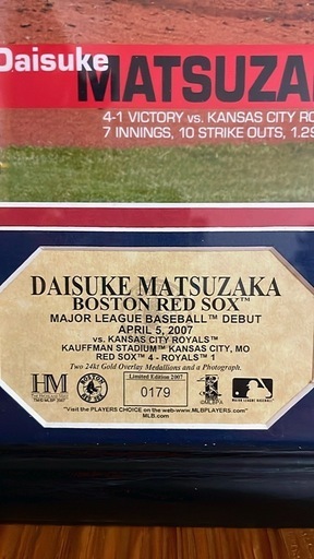 松坂大輔 MLB ボストンレッドソックス シリアルナンバー入り