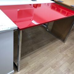 ★リユースのサカイ春日部店★KJ11555  デスク レッド H70×W120×D63 クリーニング済みの画像