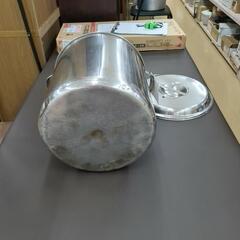 寸胴鍋 ステンレス 大量調理 ヨゴレあと・凹みがございます。【こちらは店舗です。浜村鹿野温泉ICから3分 買取本舗 宮本リサイクル 営業時間9～19時 定休日水曜のみ←連絡できませんm(_ _)m】の画像