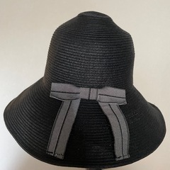 [未使用品]milsa 麦わら帽子(ブラック)の画像