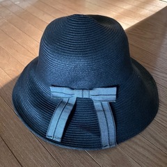 [未使用品]milsa 麦わら帽子(ブラック)の画像