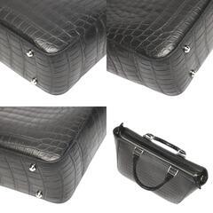 クロコダイル WYA-532015 ハンドバッグ ブラック  CROCODILE 2WAY カードケース付の画像