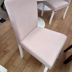 ★ジモティ割あり★  ２人掛けダイニングテーブルセット ホワイト H75×D103×W103 クリーニング済み TK6367の画像
