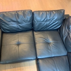 L字ソファー黒値下げ交渉承りますの画像