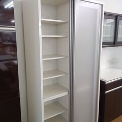 ★ジモティ割あり★  食器棚 ホワイト H198×D45×W99 クリーニング済み TK6369の画像