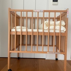 2024年8月購入品【美品】日本製ミニベビーベッド＋立体ファイバーベビー布団セットの画像