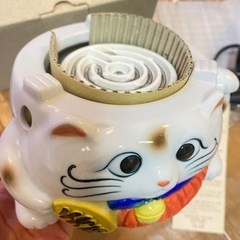 新品未使用 招き猫　陶器の電気コンロの画像