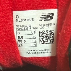 ニューバランス ML801 GLE スニーカー Dワイズ レッドの画像