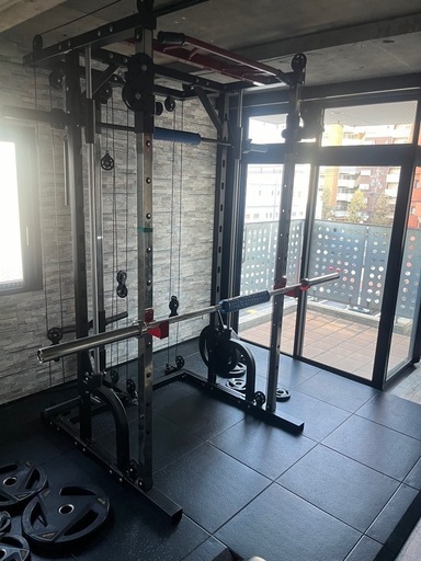 トレーニング器具一式　ダンベル、バーベル、スミスマシン