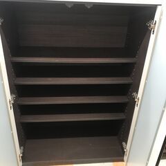 【ジャングルジャングル石川金沢店】 ニトリ レンジ台 茶/白 W120×D40×H115cm  ※クリーニング済み												の画像