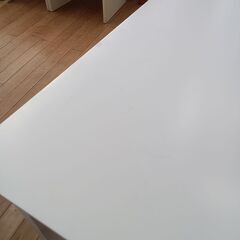 ★ジモティ割あり★  ダイニングテーブル ホワイト H70×D60×W90 クリーニング済み TK6379の画像