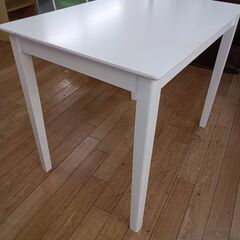 ★ジモティ割あり★  ダイニングテーブル ホワイト H70×D60×W90 クリーニング済み TK6379の画像