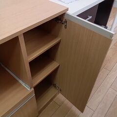 ★ジモティ割あり★  レンジ台 ナチュラル H90×D40×W90 クリーニング済み TK6380の画像