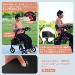 送料込み❣ 新品未使用 歩行器 歩行車 シルバーカー 軽量設計 室外用 6段階高さ調整 折りたたみ可 老人車 1168193の画像