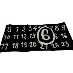 メゾンマルジェラ Maison Margiela マフラー MM6 ナンバーモチーフ ダメージ加工 ブラックの画像