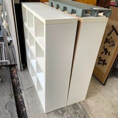 本棚　No.4108　ホワイト　中板調整可能　収納　【リサイクルショップどりーむ天保山店】の画像