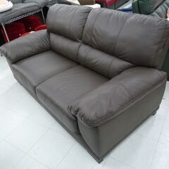 NITORI 2人掛けソファ WALL3-KD 幅175cm ダークブラウン 合皮 ニトリ 2Pソファ 大きめ ソファ 苫小牧西店の画像