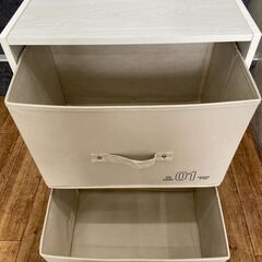 【在庫2点】2段ボックス カラーボックス 引き出し付き 収納BOX 🚚自社配送時💳代引き可🚚(現金、クレジット、スマホ決済対応)の画像
