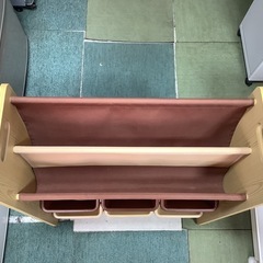 リサイクルサービス八光】幅65.2cm  ブック&小物収納ケース  チョコレートブラウン&カフェオレの画像