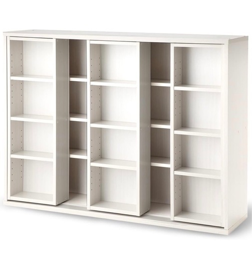 アイリスオーヤマ 本棚 幅約120×奥行約34×高さ約92.2cm スライド棚 オープンラック 大容量 組立品 ホワイト トリプル CST-1200