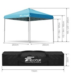 FIELDOOR ワンタッチタープテント 2.5m×2.5m の画像
