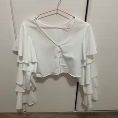 レディース服　earth music&ecology ラッフルスリーブショートブラウスの画像