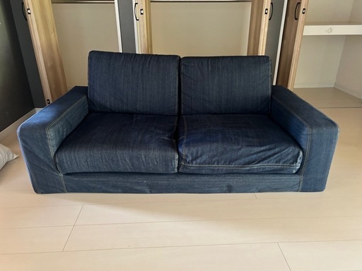 デニム生地無印のソファ
