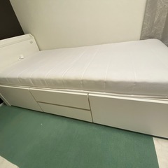 【ニトリ】収納付きシングルベッド＋マットレス付きの画像
