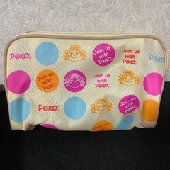 不二家　ぺこちゃん　ポーチ　カラフルドット　ノベルティ　 粗品　景品の画像