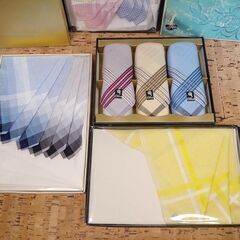 昭和レトロ ギフト用ハンカチ 6箱セット（古物・未使用）の画像