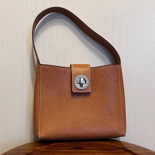 CELINE セリーヌ ベージュ レザー ハンドバッグ