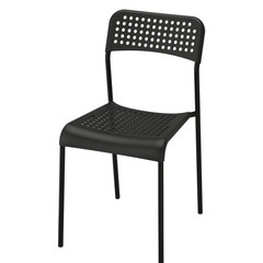 IKEA黒のテーブルと椅子2脚の画像