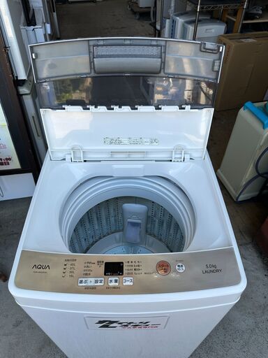 【動作保証あり】AQUA アクア 2018年 AQW-BK50F-W 5.0kg 全自動洗濯機【管理KRS799】