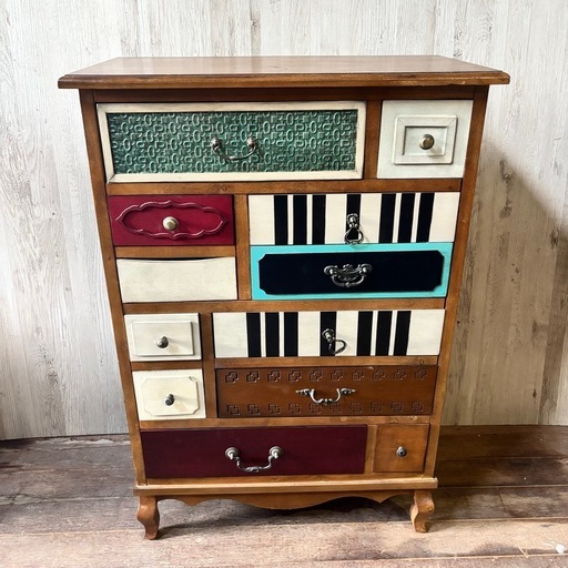 アンティーク パルナサス チェスト 欧風家具 カラフル タンス キャビネット インテリア 猫脚