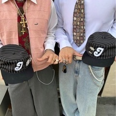 2IDIOTS LABEL ブラックストライプキャップの画像